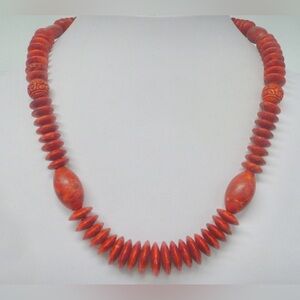 DTR Jay King Sterling Natural Red Sponge Coral Beaded Disk Necklace